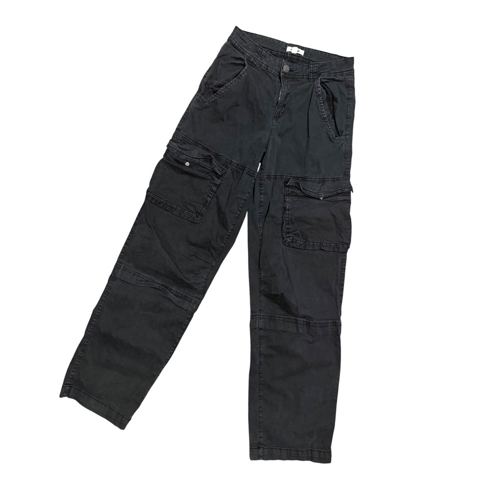 Garage Womens Black Military Cargo Pants Straight Leg Utility Size 03 Y2K Grunge